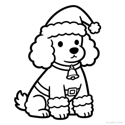 Free printable Christmas Dog 3 Coloring Page - Free PDF Printable Dog Coloring Sheets coloring page