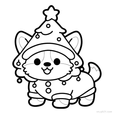 Free printable Christmas Dog 5 Coloring Page - Free PDF Printable Dog Coloring Sheets coloring page
