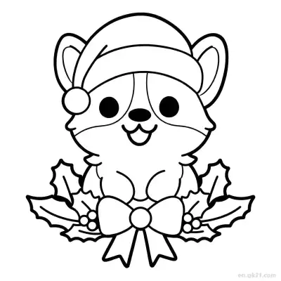 Free printable Christmas Dog 6 Coloring Page - Free PDF Printable Dog Coloring Sheets coloring page