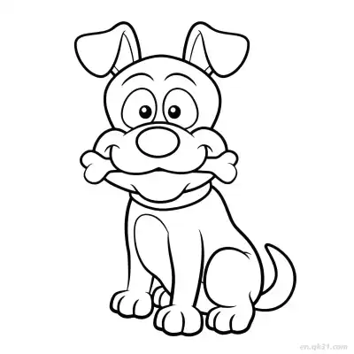 Free printable Dog Eating Bones 1 Coloring Page - Free PDF Printable Dog Coloring Sheets coloring page