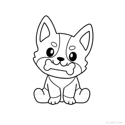 Free printable Dog Eating Bones 2 Coloring Page - Free PDF Printable Dog Coloring Sheets coloring page
