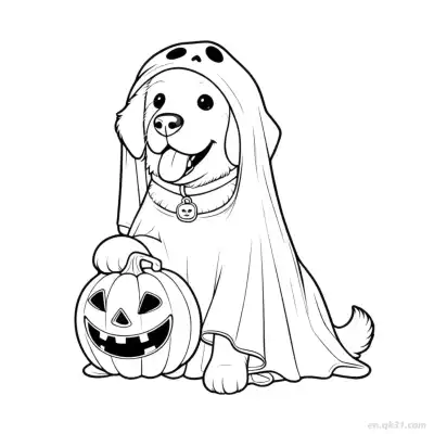 Free printable Halloween Dog 18 Coloring Page - Free PDF Printable Dog Coloring Sheets coloring page