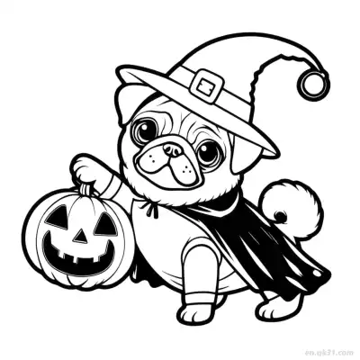 Free printable Halloween Dog 19 Coloring Page - Free PDF Printable Dog Coloring Sheets coloring page
