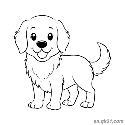 Free printable Chibi Golden Retriever Puppy Mini Style Coloring Page coloring page