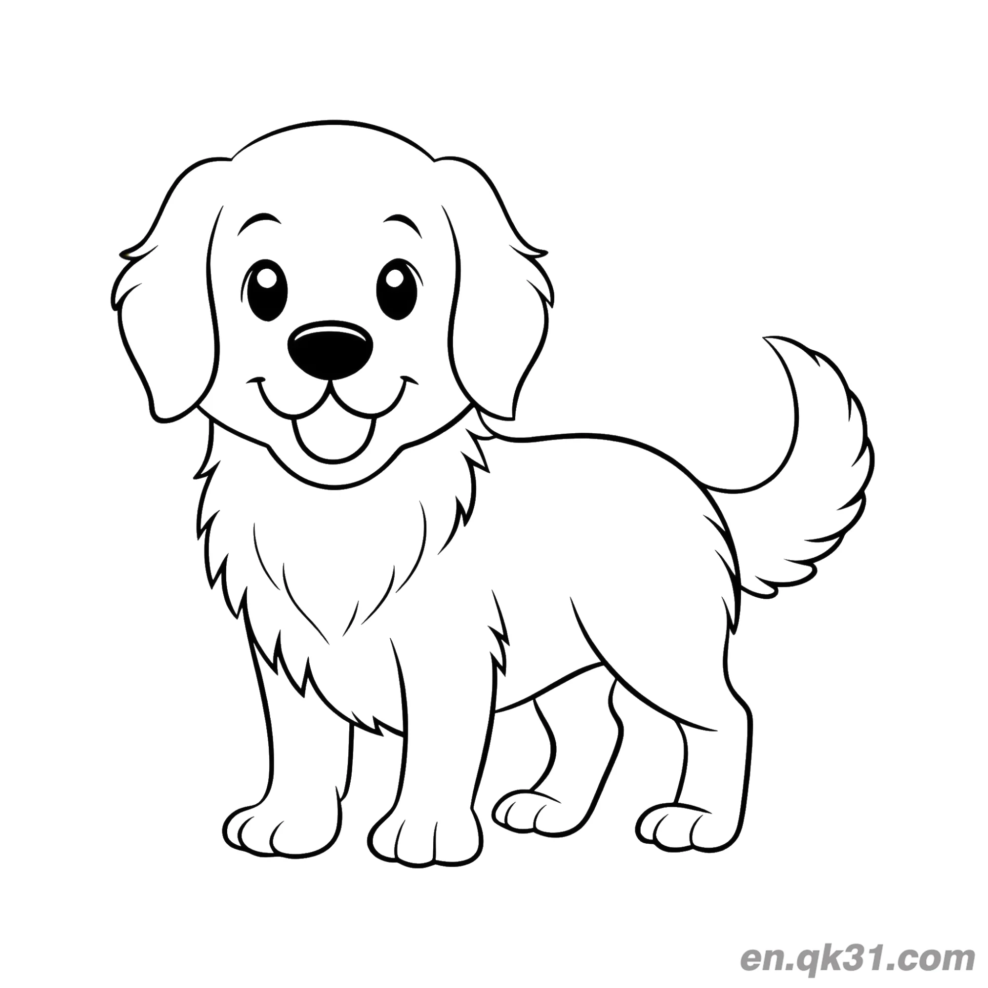 Chibi Golden Retriever Puppy Mini Style Coloring Page – Free Printable Coloring Page for Kids and Adults