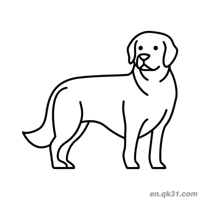 Free printable Minimalist Line Art Golden Retriever Side View Coloring Page coloring page