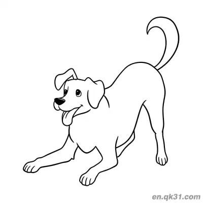 Free printable Playful Pose Golden Retriever Interactive Style Coloring Page coloring page