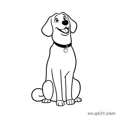 Free printable Realistic Sitting Golden Retriever Coloring Page coloring page