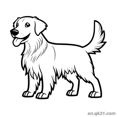 Free printable Standing Golden Retriever Dynamic Outline Coloring Page coloring page