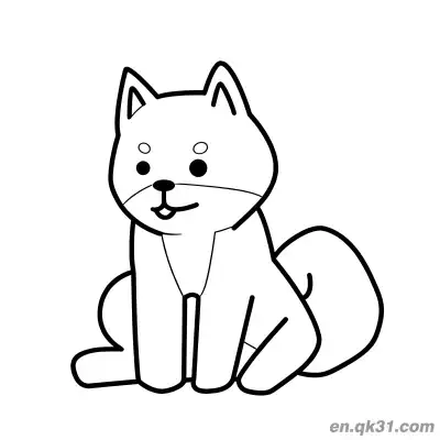 Free printable Chibi Shiba Inu Sitting Position Coloring Page Free Download coloring page