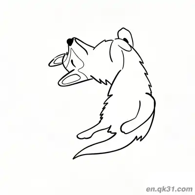 Free printable Lazy Lying Long Haired Shiba Inu Coloring Page Relaxing coloring page