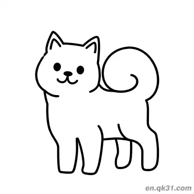 Free printable Minimalist Line Art Shiba Inu Coloring Page Simple Design coloring page