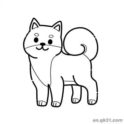 Free printable Minimalist Line Style Shiba Inu Coloring Page Modern coloring page