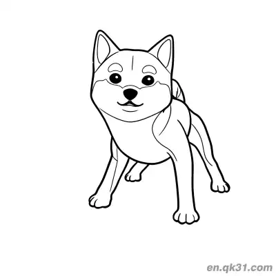 Free printable Playful Shiba Inu Striding Coloring Page Active Design coloring page