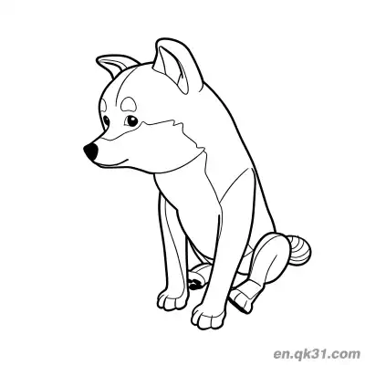 Free printable Realistic Shiba Inu Side Sitting Coloring Page High Resolution coloring page