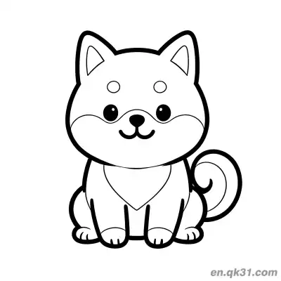 Free printable Round Chibi Shiba Inu Coloring Page Kawaii Style coloring page
