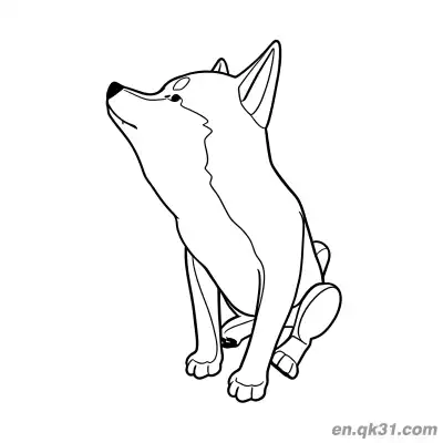 Free printable Shiba Inu Looking Up Praying Coloring Page for Adults coloring page