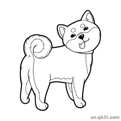 Free printable Shiba Inu Tongue Out Cheeky Face Coloring Page Fun for Kids coloring page