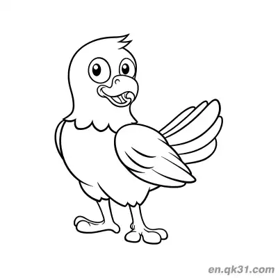 Free printable Happy Cartoon Bald Eagle Coloring Page coloring page