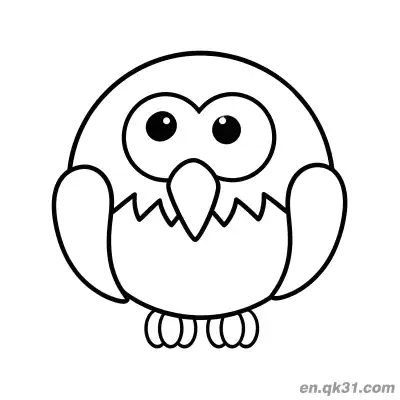 Free printable Round Chibi Cartoon Eagle Coloring Page coloring page