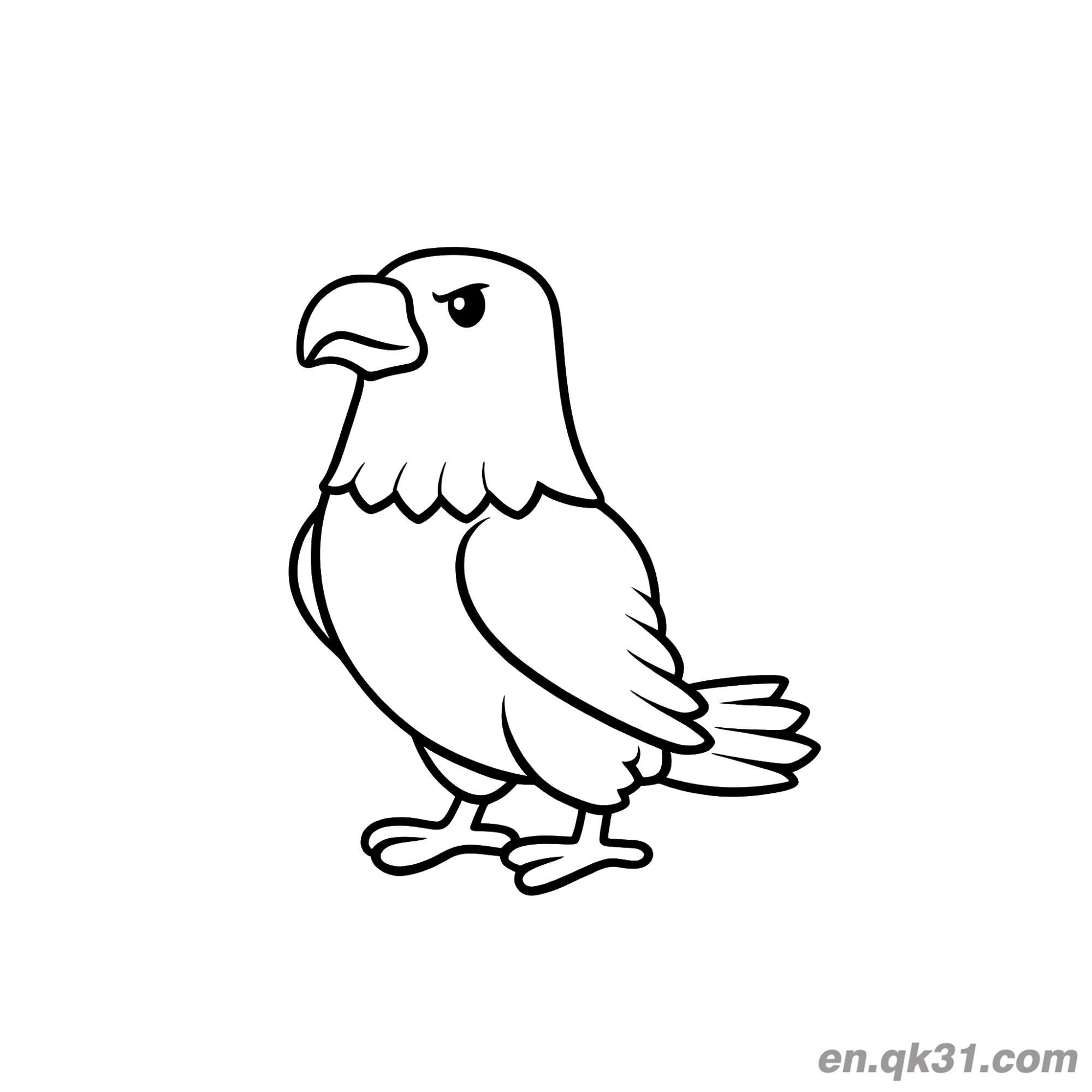Simple Line Art Standing Eagle Coloring Page – Free Printable Coloring Page for Kids and Adults