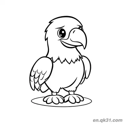 Free printable Smiling Adorable Cartoon Eagle Coloring Page coloring page