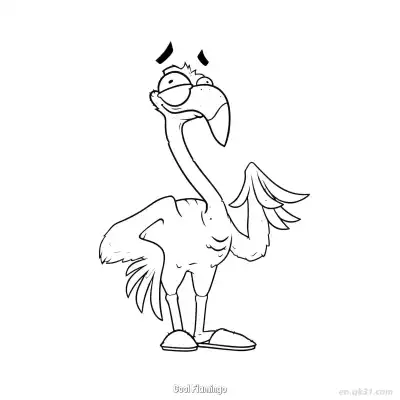 Free printable Cool Flamingo 1 Coloring Page - Free PDF Printable Flamingo Coloring Sheets coloring page