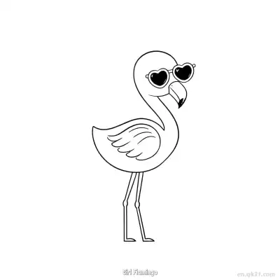 Free printable Girl Flamingo 1 Coloring Page - Free PDF Printable Flamingo Coloring Sheets coloring page