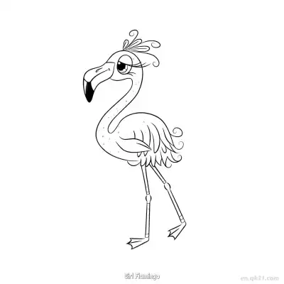 Free printable Girl Flamingo 4 Coloring Page - Free PDF Printable Flamingo Coloring Sheets coloring page