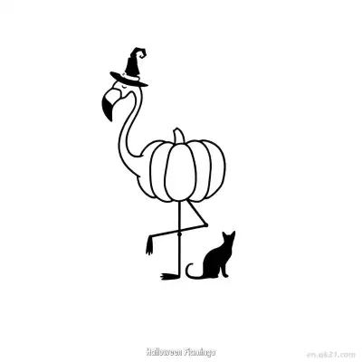 Free printable Halloween Flamingo 1 Coloring Page - Free PDF Printable Flamingo Coloring Sheets coloring page