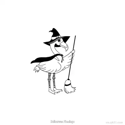 Free printable Halloween Flamingo 2 Coloring Page - Free PDF Printable Flamingo Coloring Sheets coloring page