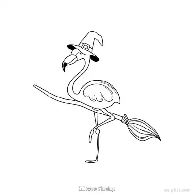 Free printable Halloween Flamingo 3 Coloring Page - Free PDF Printable Flamingo Coloring Sheets coloring page