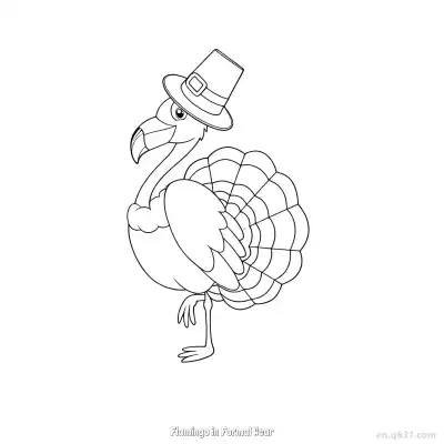 Free printable Flamingo in Formal Wear  Coloring Page - Free PDF Printable Flamingo Coloring Sheets coloring page