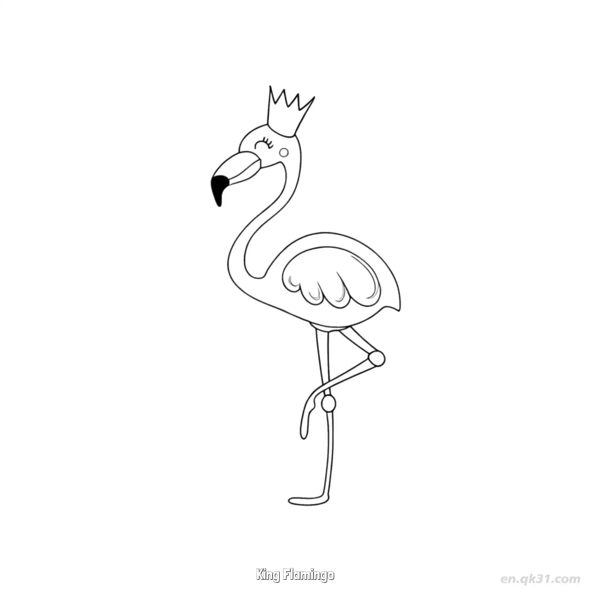 King Flamingo 1 Coloring Page - Free Printable Flamingo PDF Coloring Sheets – Free Printable Coloring Page for Kids and Adults