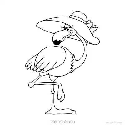 Free printable Noble Lady Flamingo 1 Coloring Page - Free PDF Printable Flamingo Coloring Sheets coloring page