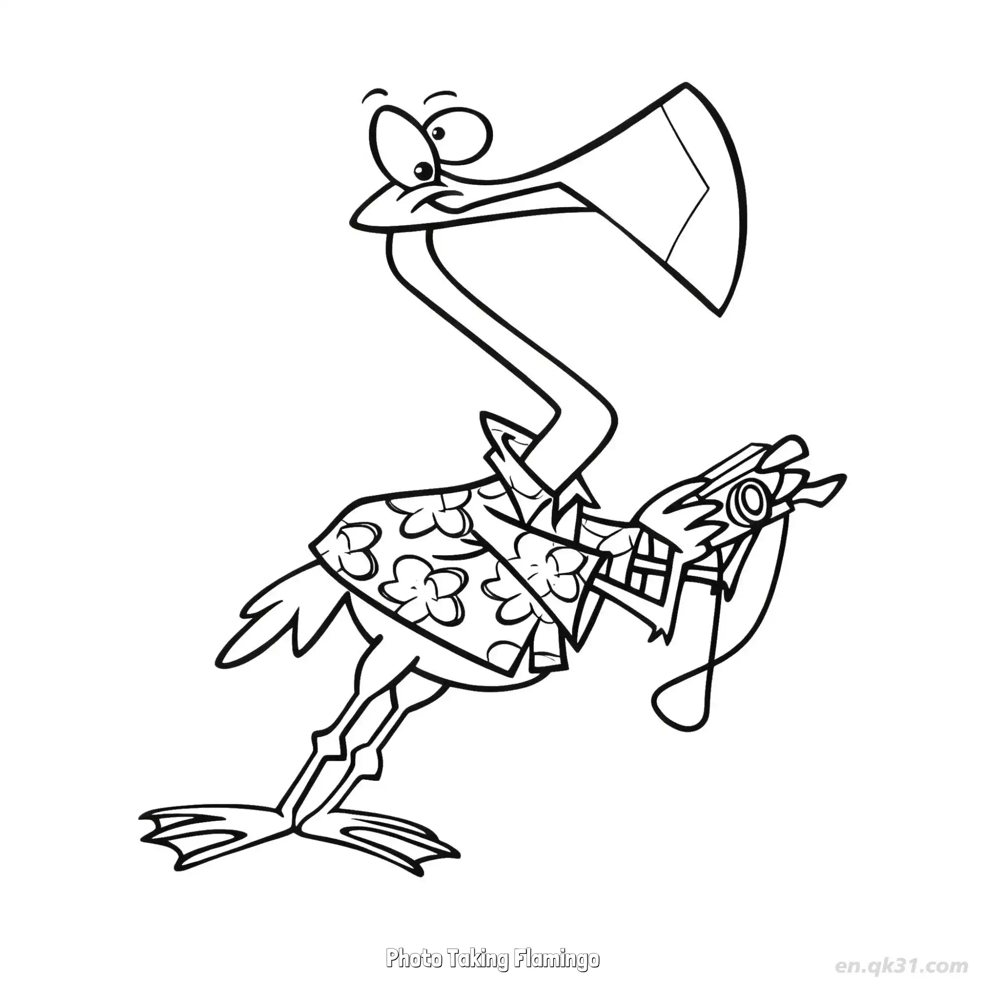 Photo Taking Flamingo  Coloring Page - Free Printable Flamingo PDF Coloring Sheets – Free Printable Coloring Page for Kids and Adults