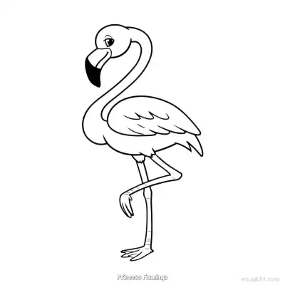 Free printable Princess Flamingo 14 Coloring Page - Free PDF Printable Flamingo Coloring Sheets coloring page