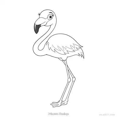 Free printable Princess Flamingo 2 Coloring Page - Free PDF Printable Flamingo Coloring Sheets coloring page