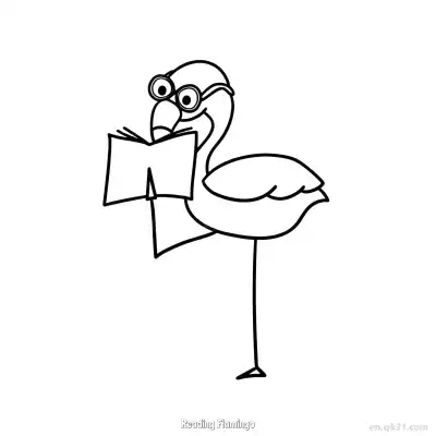 Free printable Reading Flamingo  Coloring Page - Free PDF Printable Flamingo Coloring Sheets coloring page