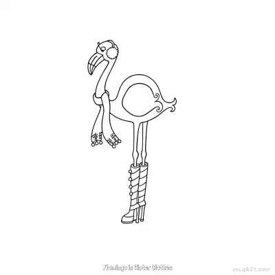 Free printable Flamingo in Winter Clothes  Coloring Page - Free PDF Printable Flamingo Coloring Sheets coloring page