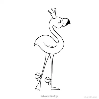 Free printable Princess Flamingo 1 Coloring Page - Free PDF Printable Flamingo Coloring Sheets coloring page
