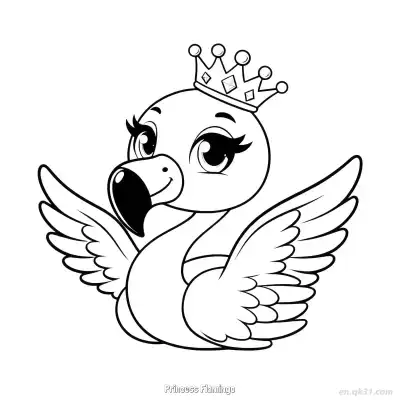 Free printable Princess Flamingo 2 Coloring Page - Free PDF Printable Flamingo Coloring Sheets coloring page
