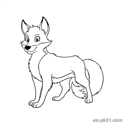 Free printable Alert Standing Fox Coloring Page coloring page