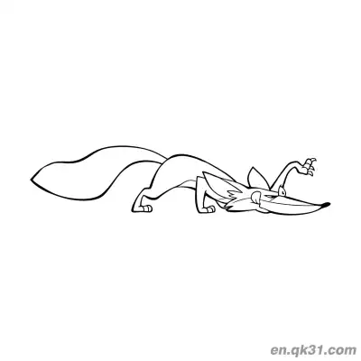 Free printable Sneaky Crouching Cartoon Fox Coloring Page coloring page
