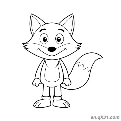 Free printable Standing Cartoon Fox Coloring Page coloring page