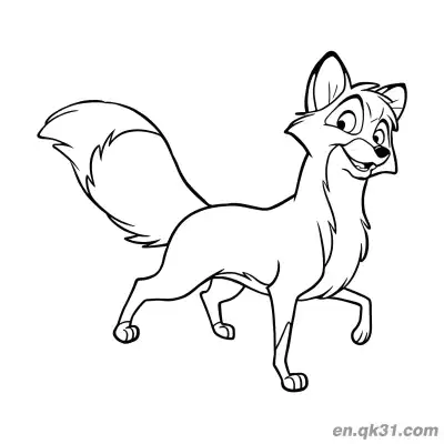 Free printable Cheerful Running Fox Coloring Page coloring page
