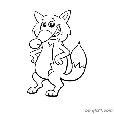 Free printable Chunky Smiling Fox Coloring Page coloring page