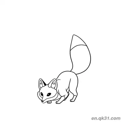 Free printable Crouching Hunting Fox Coloring Page coloring page