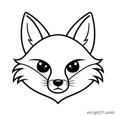 Free printable Cute Fox Head Coloring Page coloring page