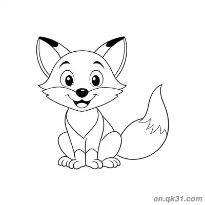 Free printable Cute Smiling Chibi Fox Coloring Page coloring page